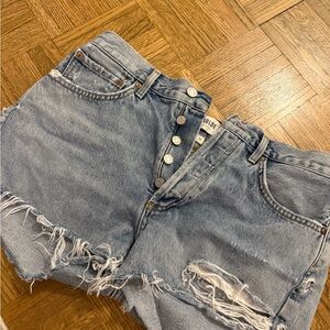 Distressed Denim Shorts